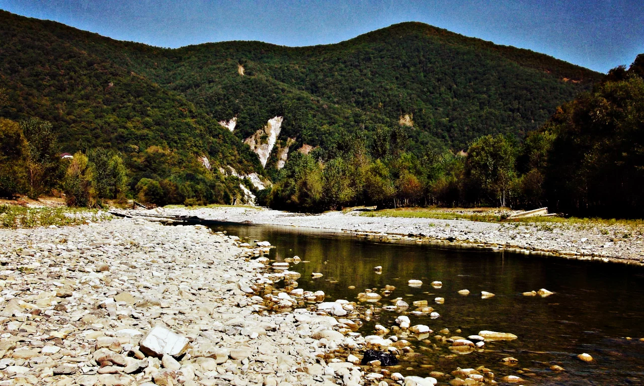 Пейзаж, горная река, горы