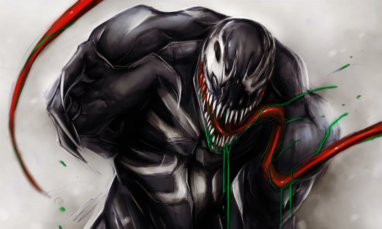 симбиот, пасть, язык, cletus kasady, карнаж, venom, marvel comics, арт