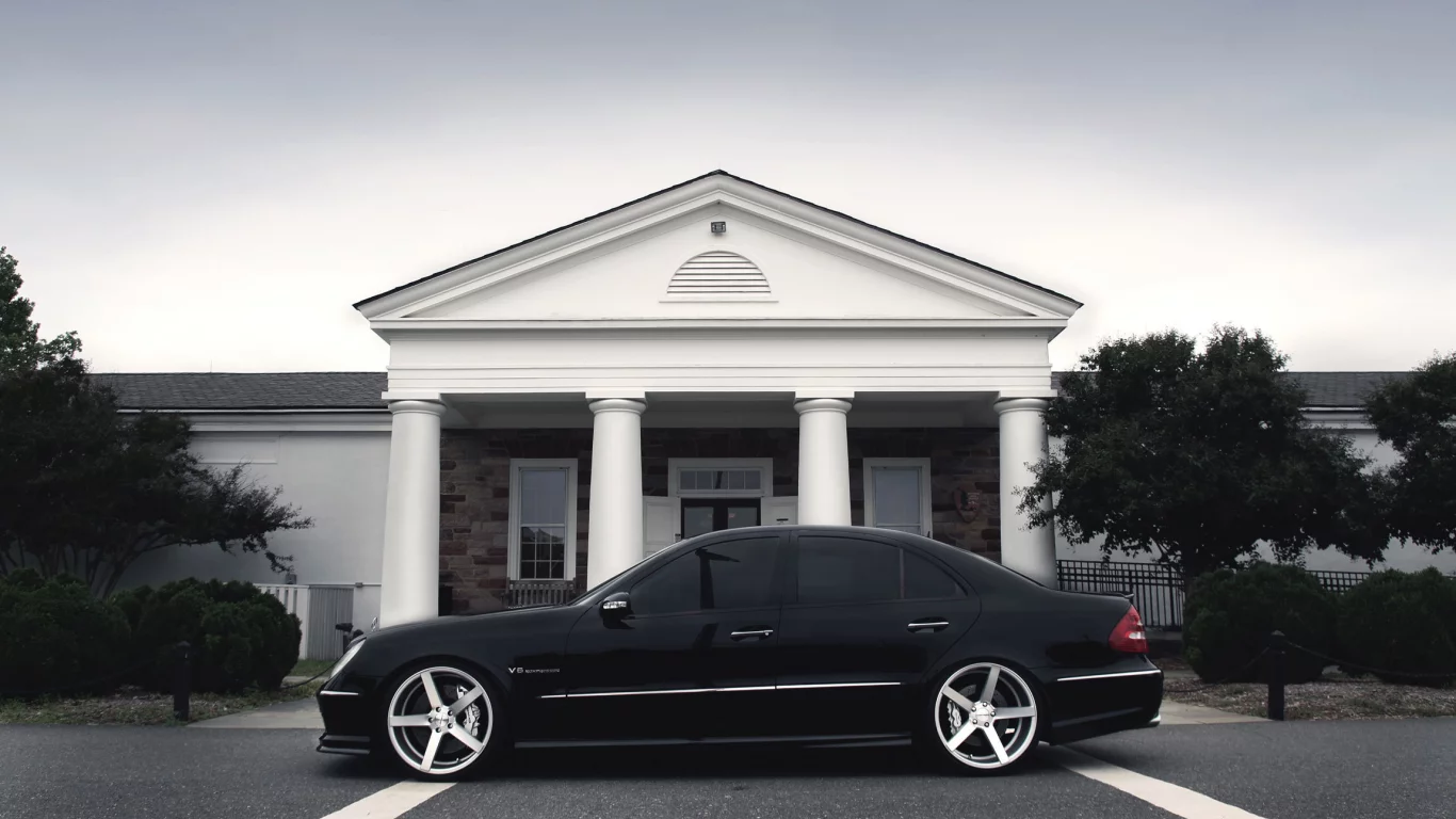 mercedes benz, amg, w211, vossen, e class, black
