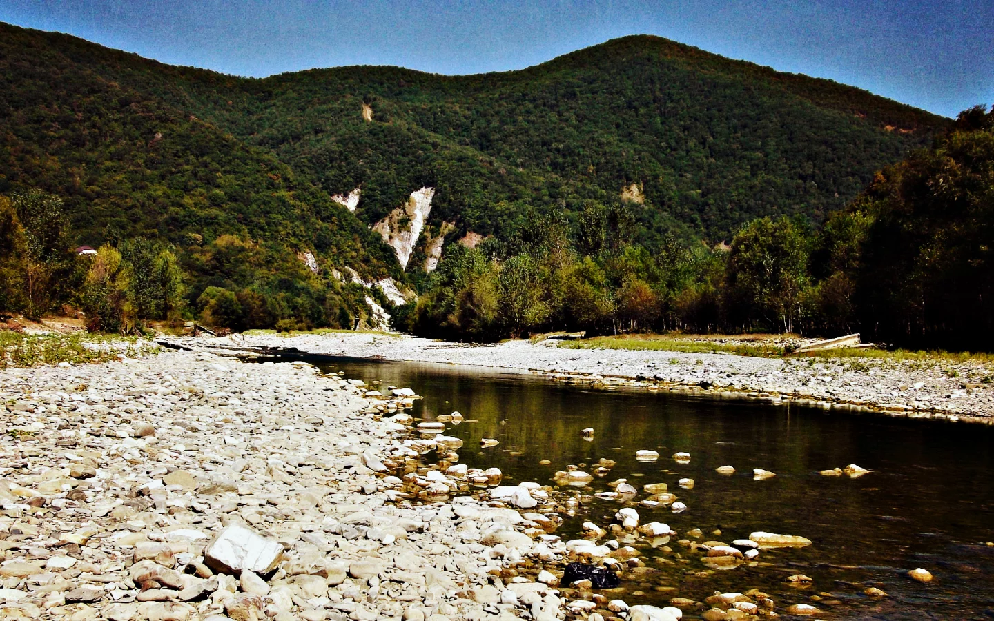 Пейзаж, горная река, горы