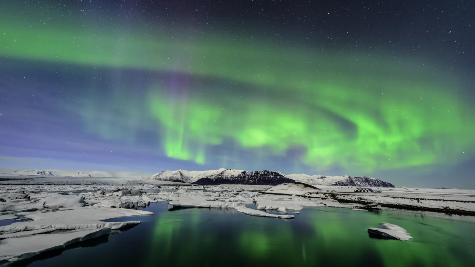 льды, северное сияние, iceland, glacial lagoon, исландия, льдины