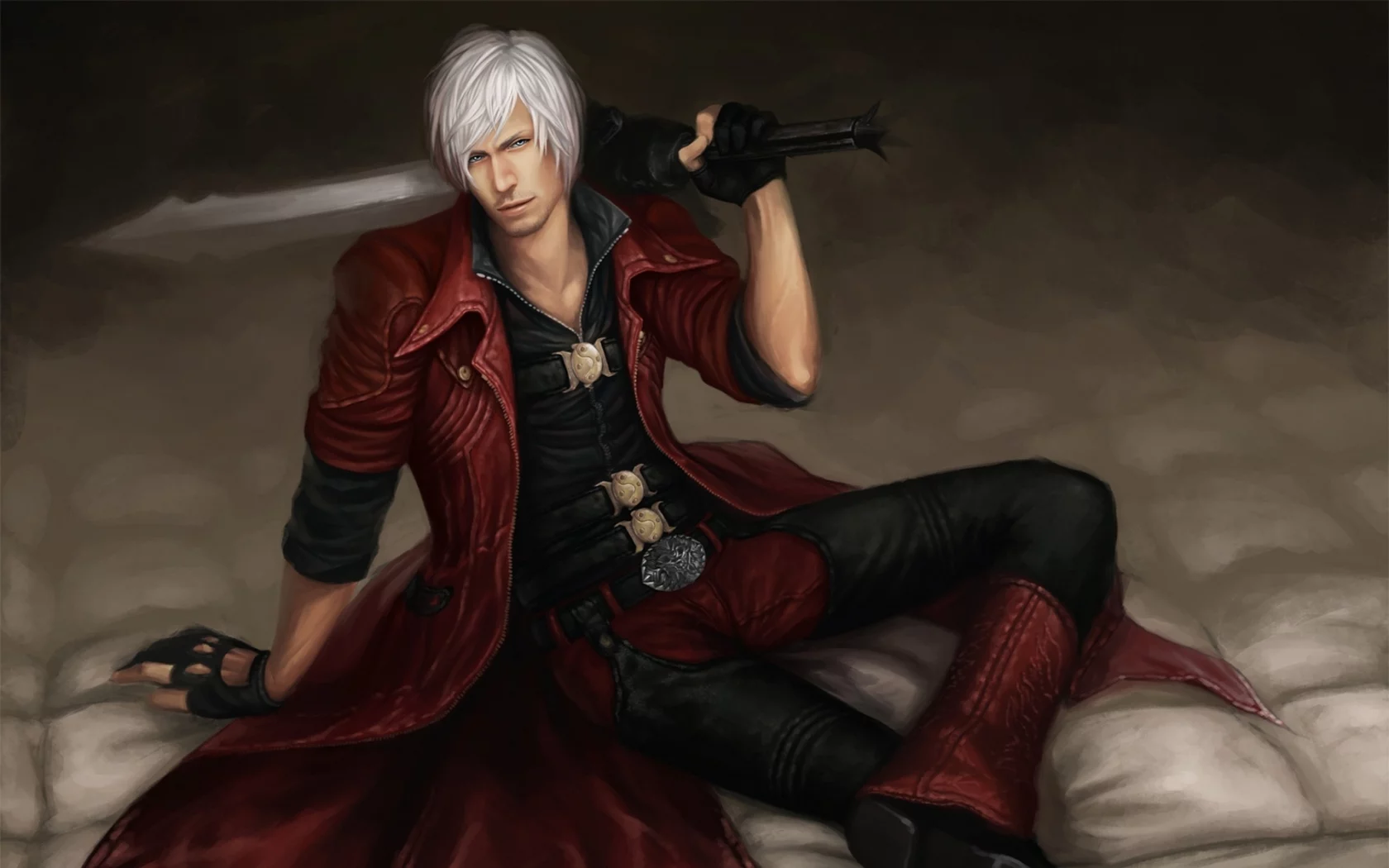 sword, devil may cry 4, demon hunter, game wallpapers, dmc 4, half-demon, fanart, dante, saike