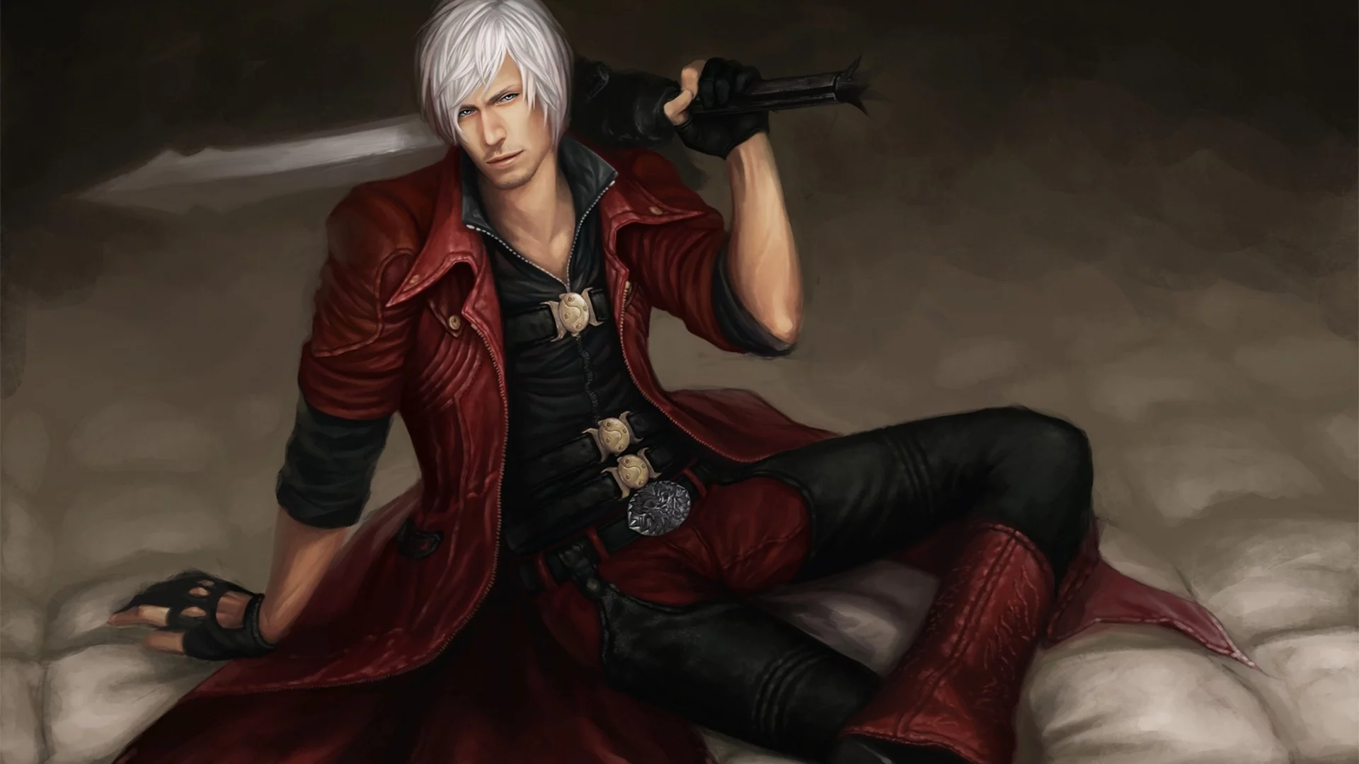 sword, devil may cry 4, demon hunter, game wallpapers, dmc 4, half-demon, fanart, dante, saike