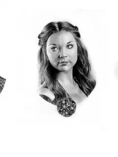 game of thrones, margaery tyrell, sansa stark, портреты, daenerys targaryen, гербы