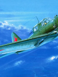 небо, су-6 м-71, рисунок, штурмовик, сухой, самолёт