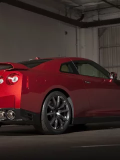 Nissan, GT-R, Автомобиль, Красный, Колеса, Диски