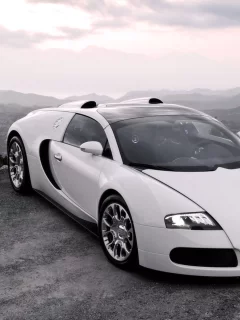 люкс, белый, авто, фары, капот, bugatti, спорткар, veyron