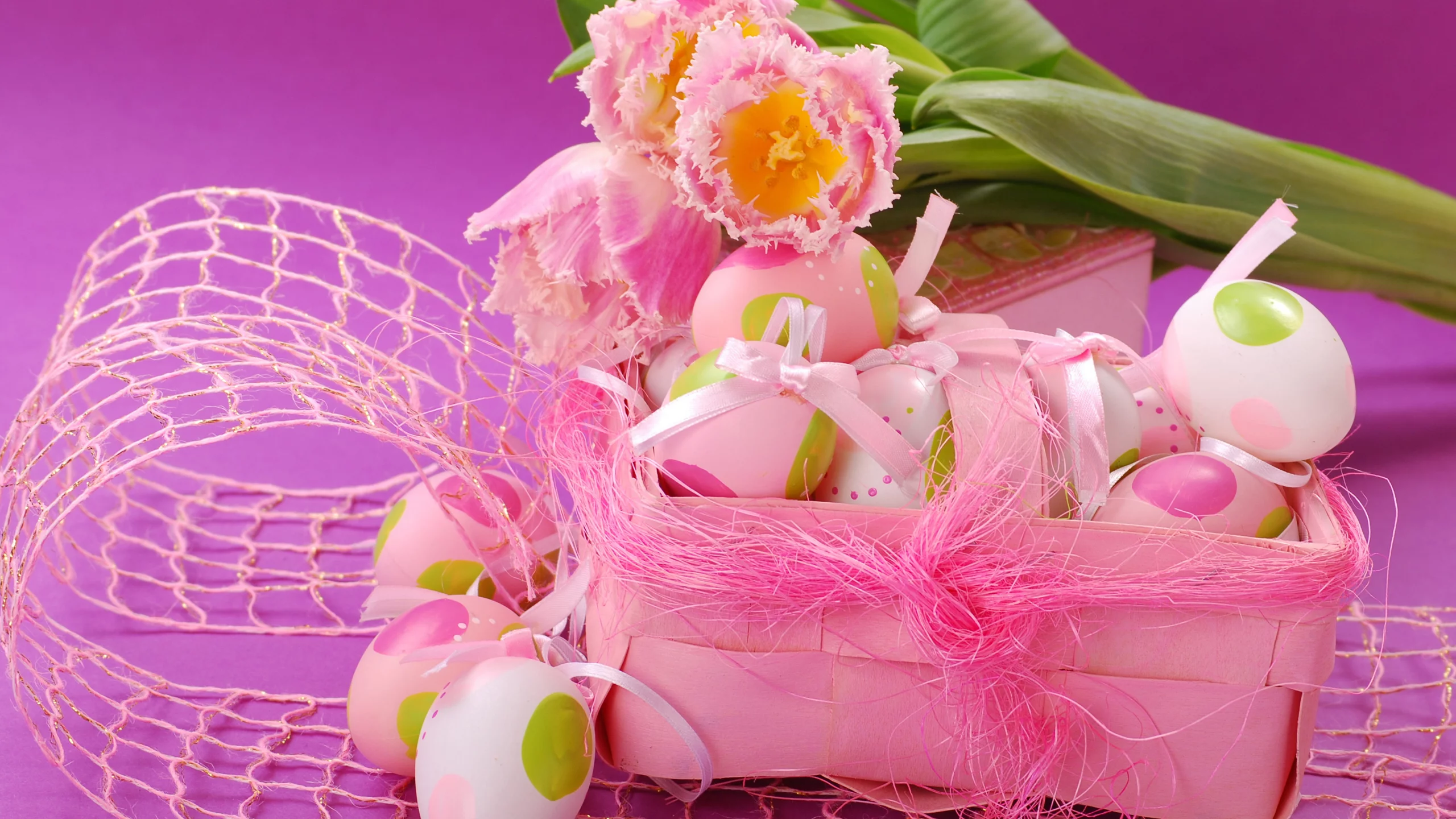 розовый, пасха, flowers, тюльпаны, весна, яйца, eggs, easter, spring
