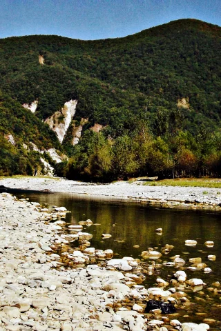 Пейзаж, горная река, горы