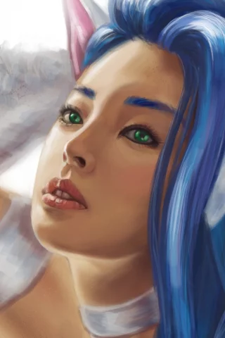 арт, Felicia, Darkstalker, девушка, ушки, мех, лицо