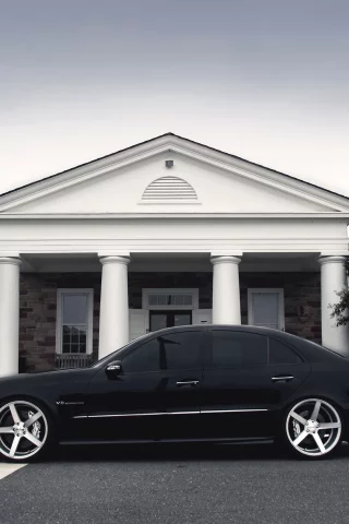 mercedes benz, amg, w211, vossen, e class, black