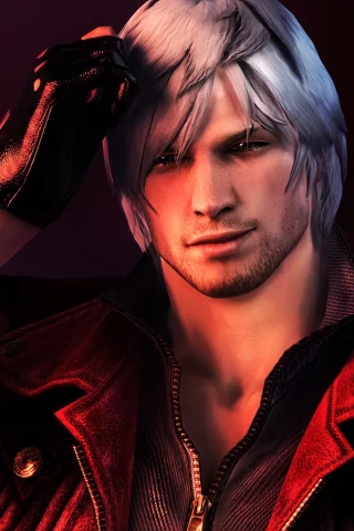 capcom, лицо, devil may cry, dmc, волосы, dante, белые