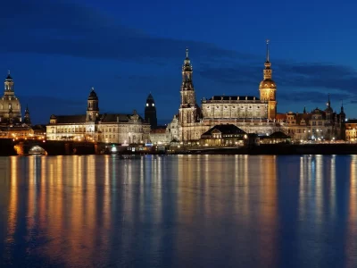 вода, dresden, германия, дрезден, deutschland, germany, свет, ночь