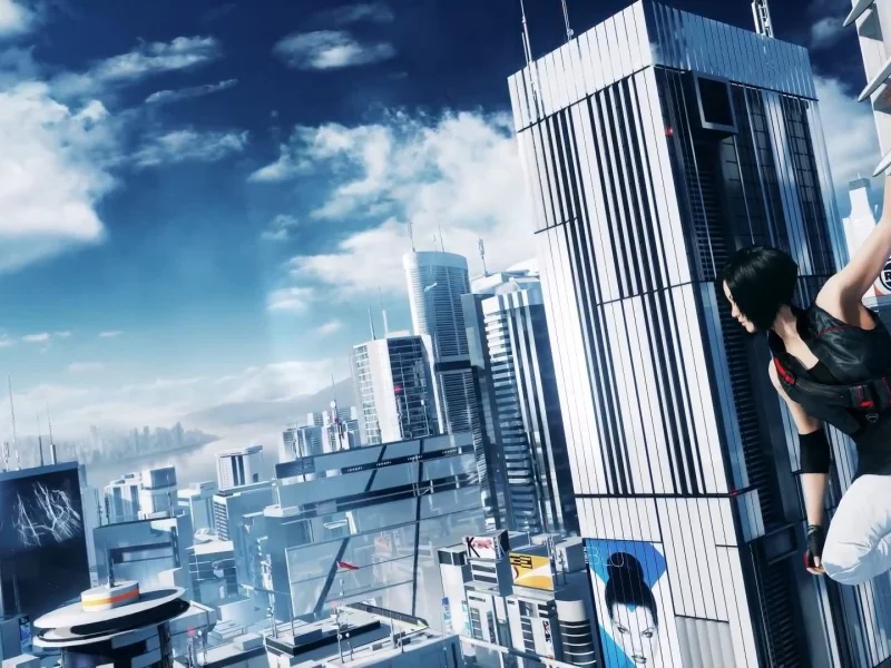 девушка, фэйт, небоскрёбы, mirror`s edge 2, небо