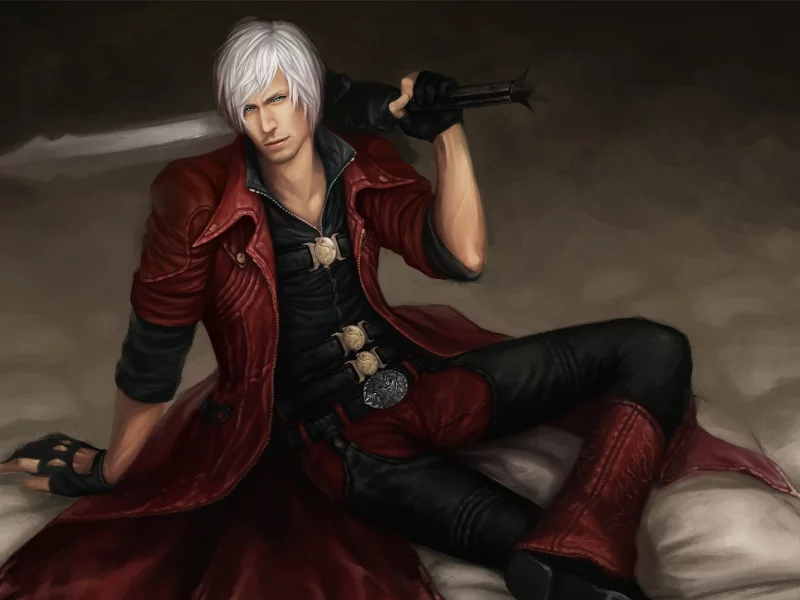 sword, devil may cry 4, demon hunter, game wallpapers, dmc 4, half-demon, fanart, dante, saike
