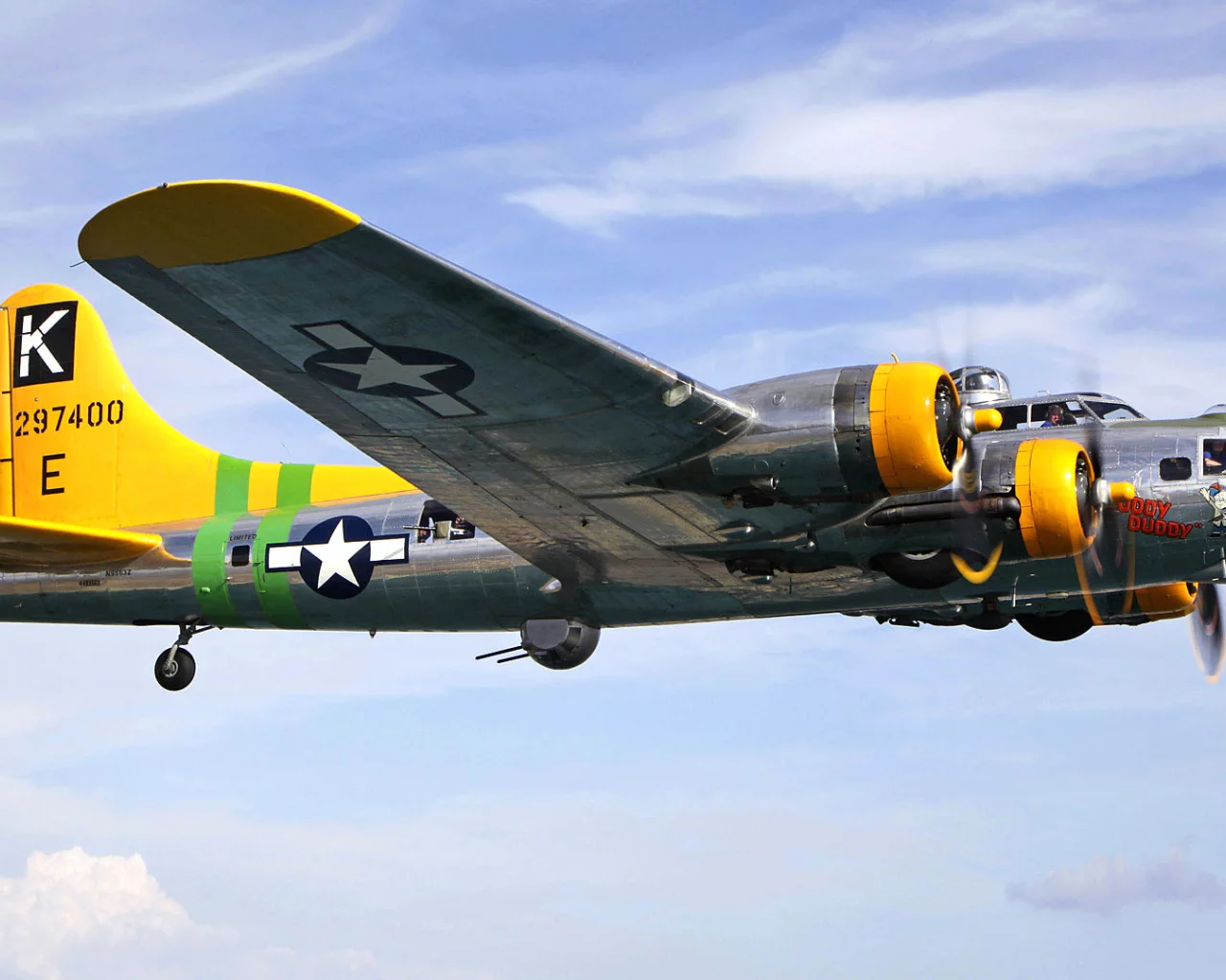 бомбардировщик, боинг, полет, b-17, самолет, небо