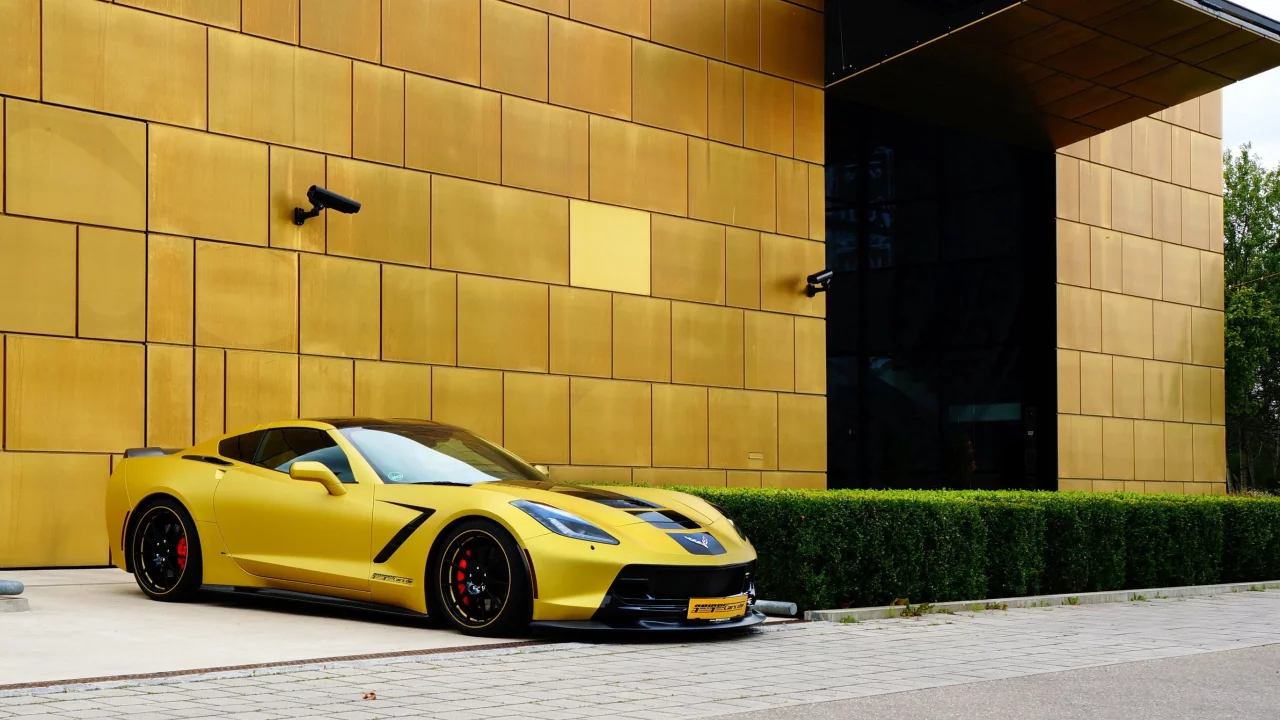 corvette, тюнинг, stingray, chevrolet, желтый (2)
