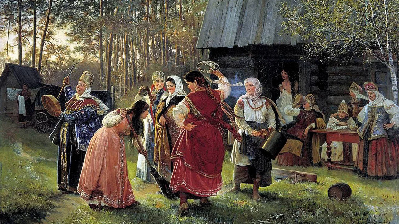 А.И.Корзухин, картина, масло, холст, девичник.