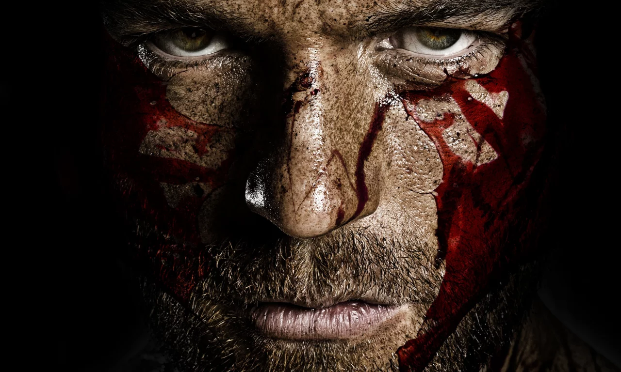 liam mcintyre, кровь, спартак, spartacus, мужик, глаза, взгляд