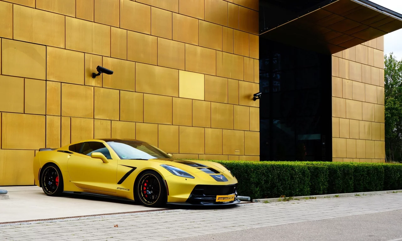 corvette, тюнинг, stingray, chevrolet, желтый (2)