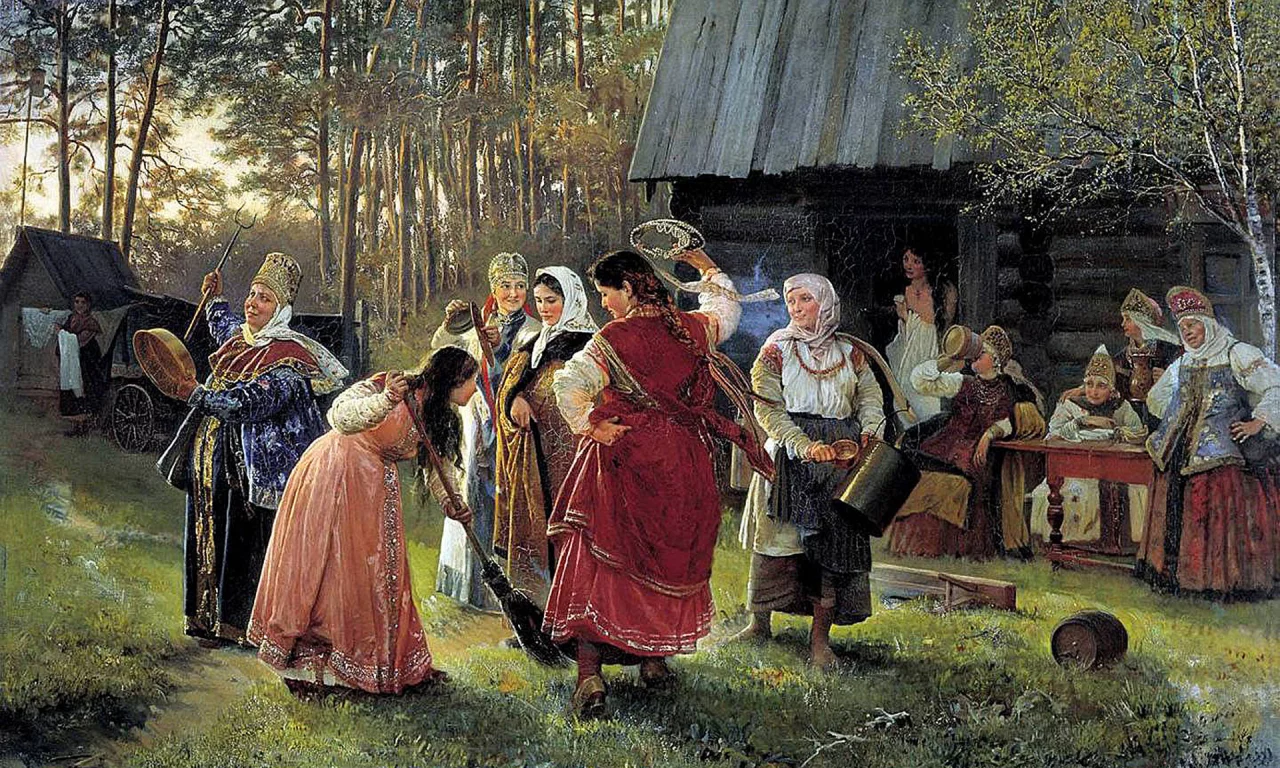 А.И.Корзухин, картина, масло, холст, девичник.
