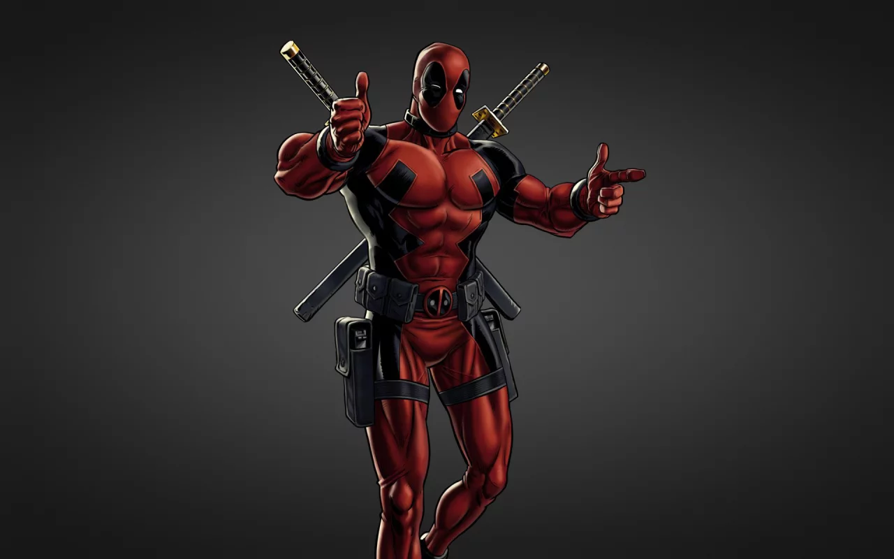 deadpool, дэдпул, комикс, черный фон, меч, красный