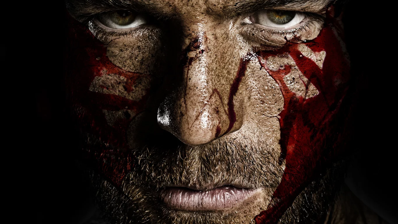 liam mcintyre, кровь, спартак, spartacus, мужик, глаза, взгляд