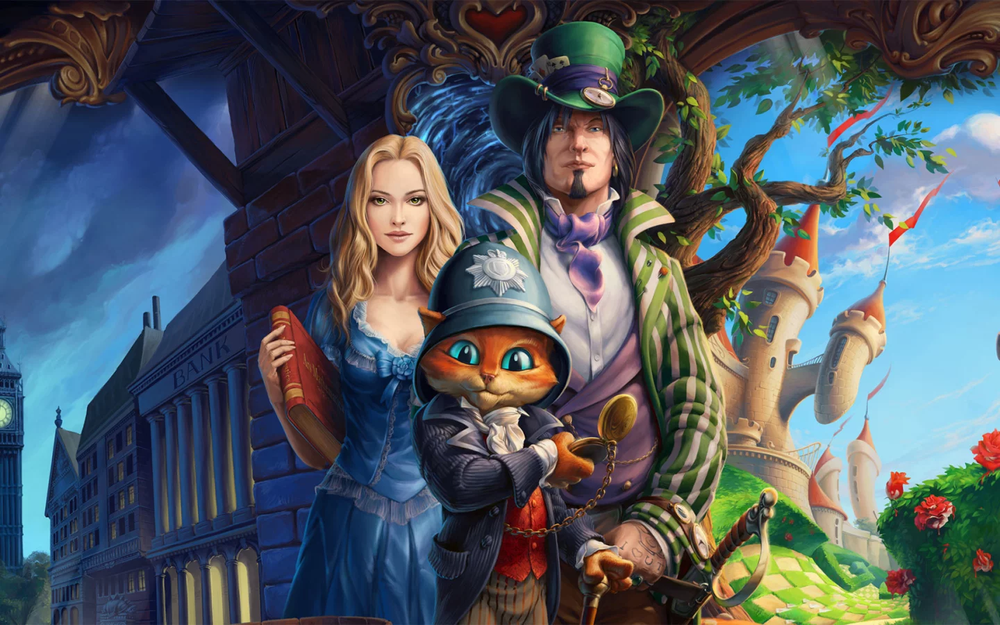 арт, сказка, герои, кот, зеркала альбиона, Mirrors of Albion, игра