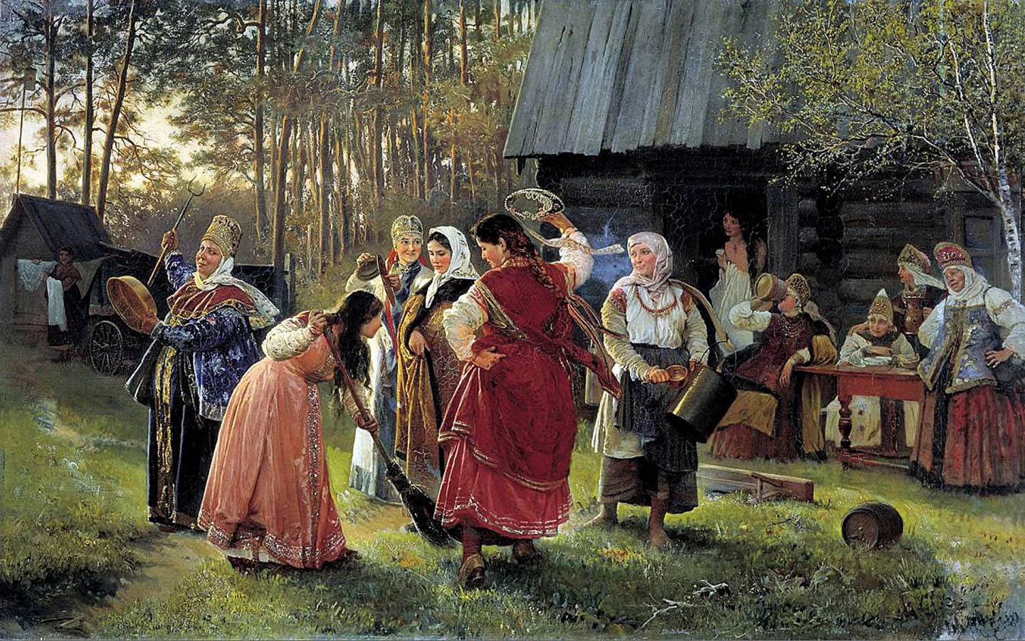 А.И.Корзухин, картина, масло, холст, девичник.