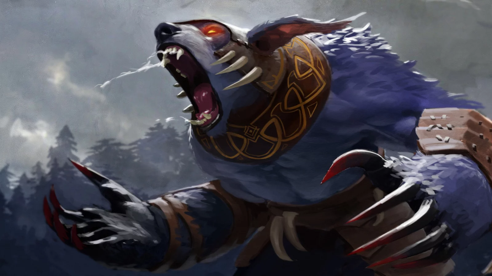 bear, scream, rage, claws, ursa worrior, dota 2, valve