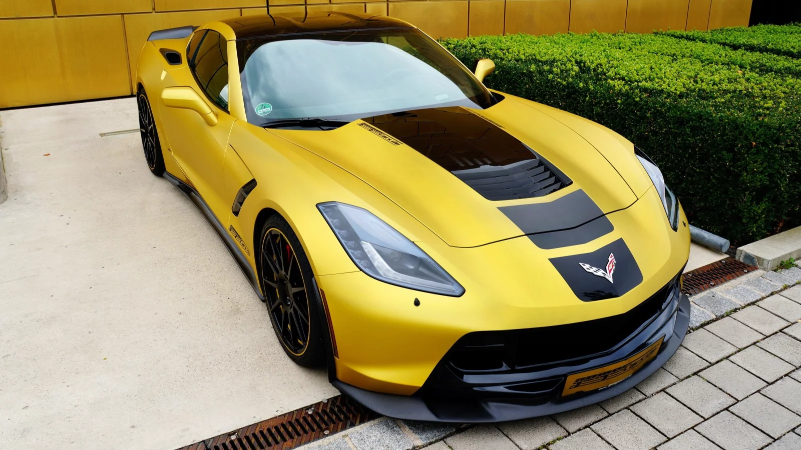 corvette, тюнинг, stingray, chevrolet, желтый