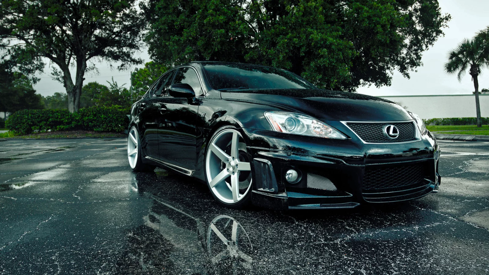асфальт, лето, Lexus, is-f, капли, лужи, мокрый