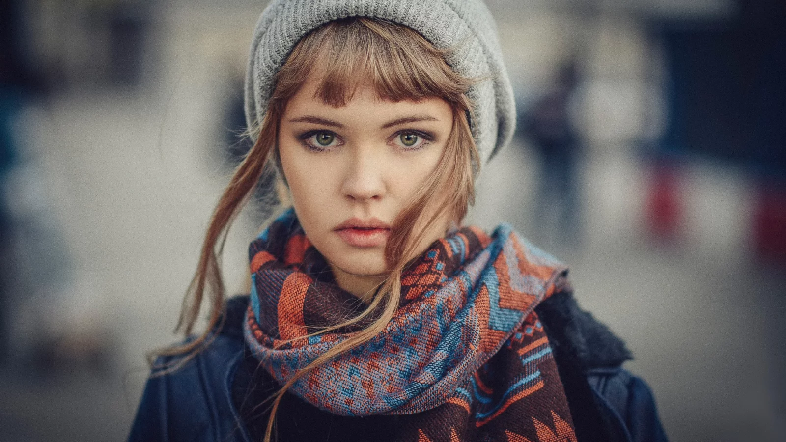 Анастасия Щеглова, Настя, портрет, шапочка, локоны, зернистость