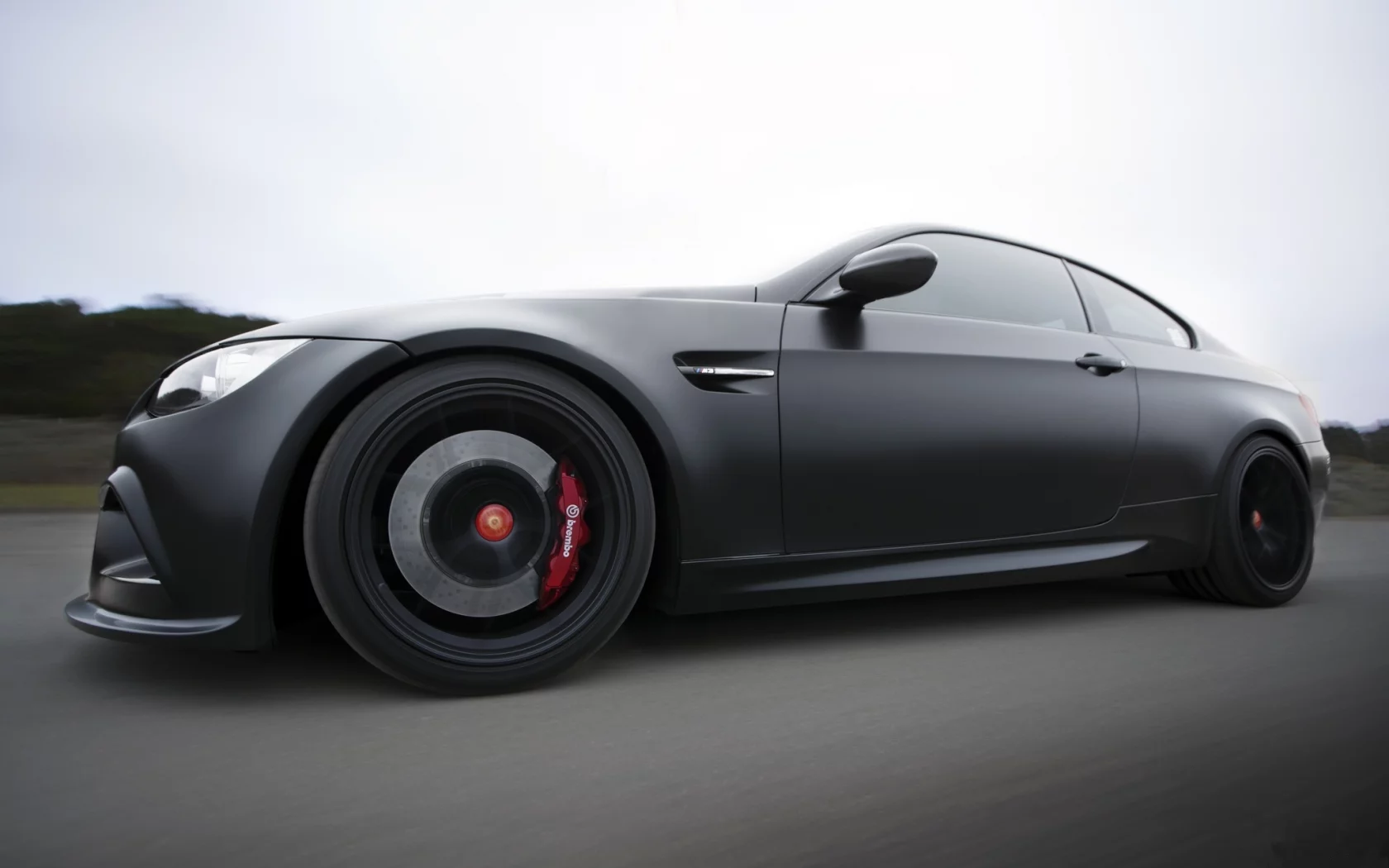 матовый, e92, road, bmw, вид сбоку, бмв, matte black, m3, чёрный, speed