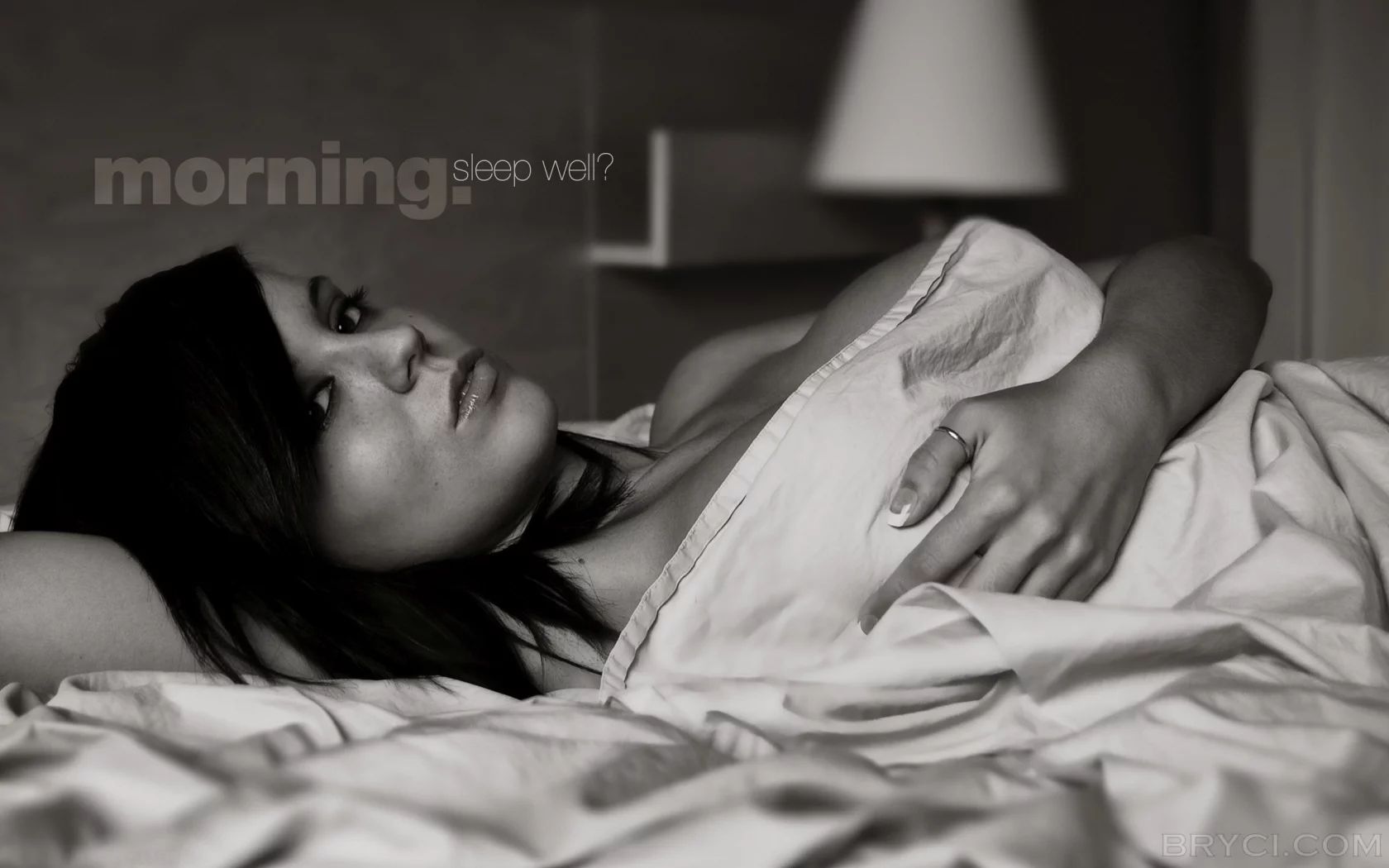 взгляд, morning, девушка, well, постель, sleep