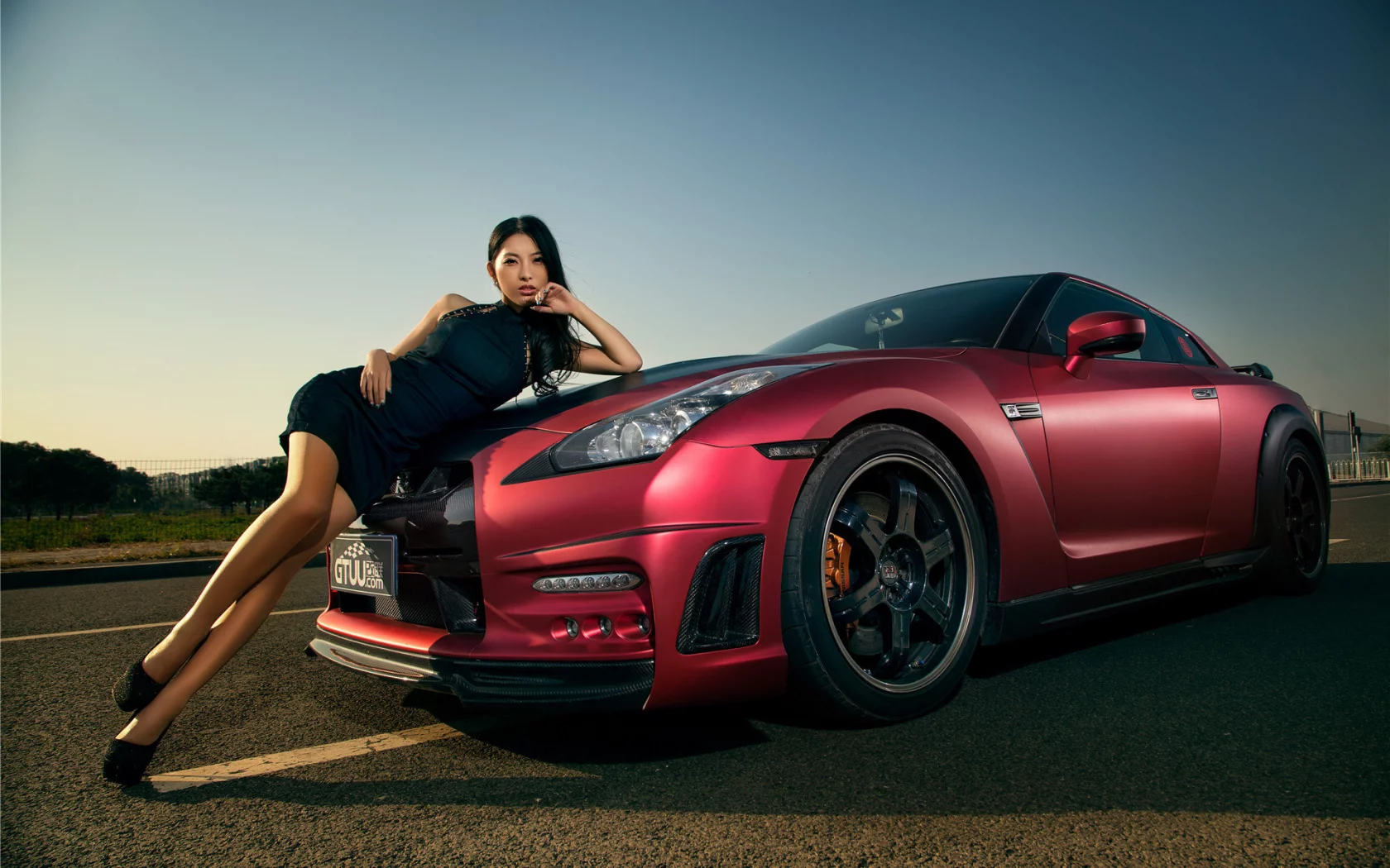 korean model, авто, машина, nissan gt-r, девушка, азиатка, модель