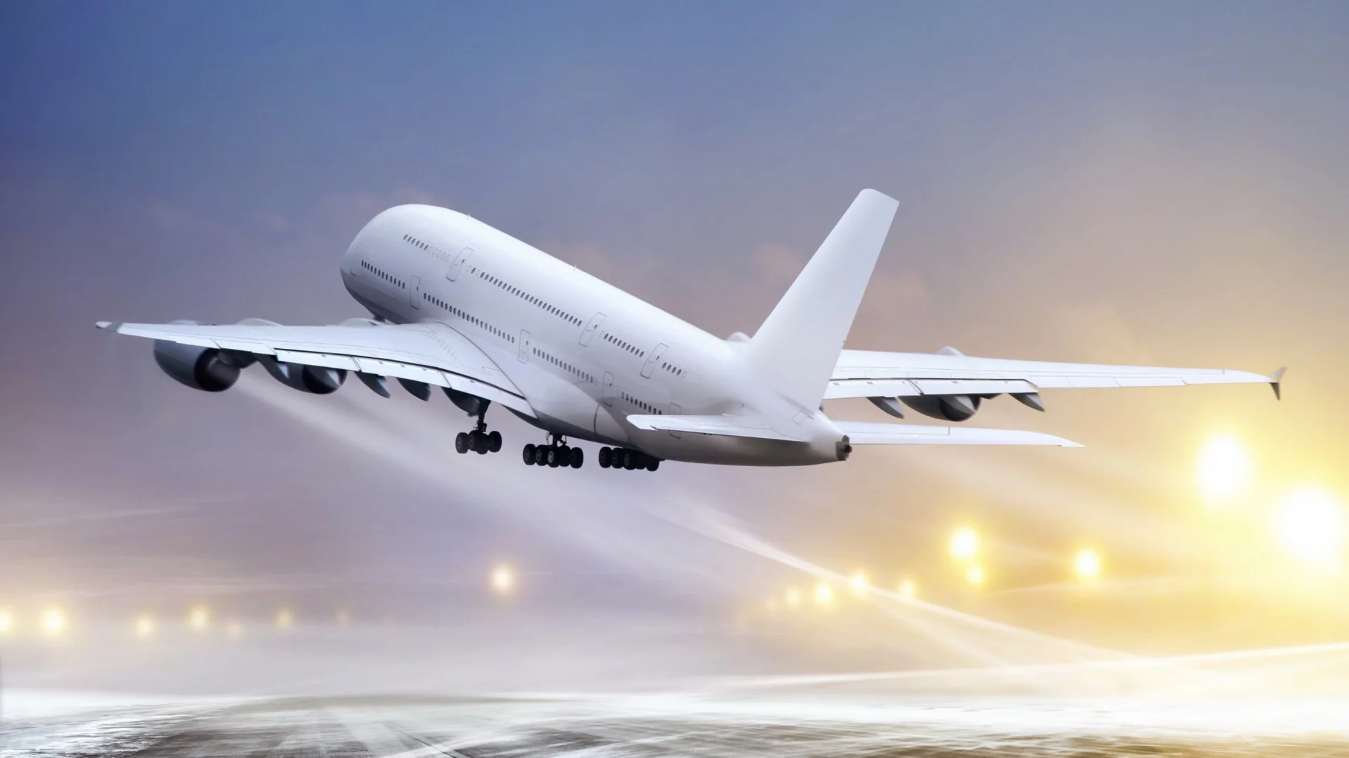 Airplane Ready for Take Off, небо, аэробус