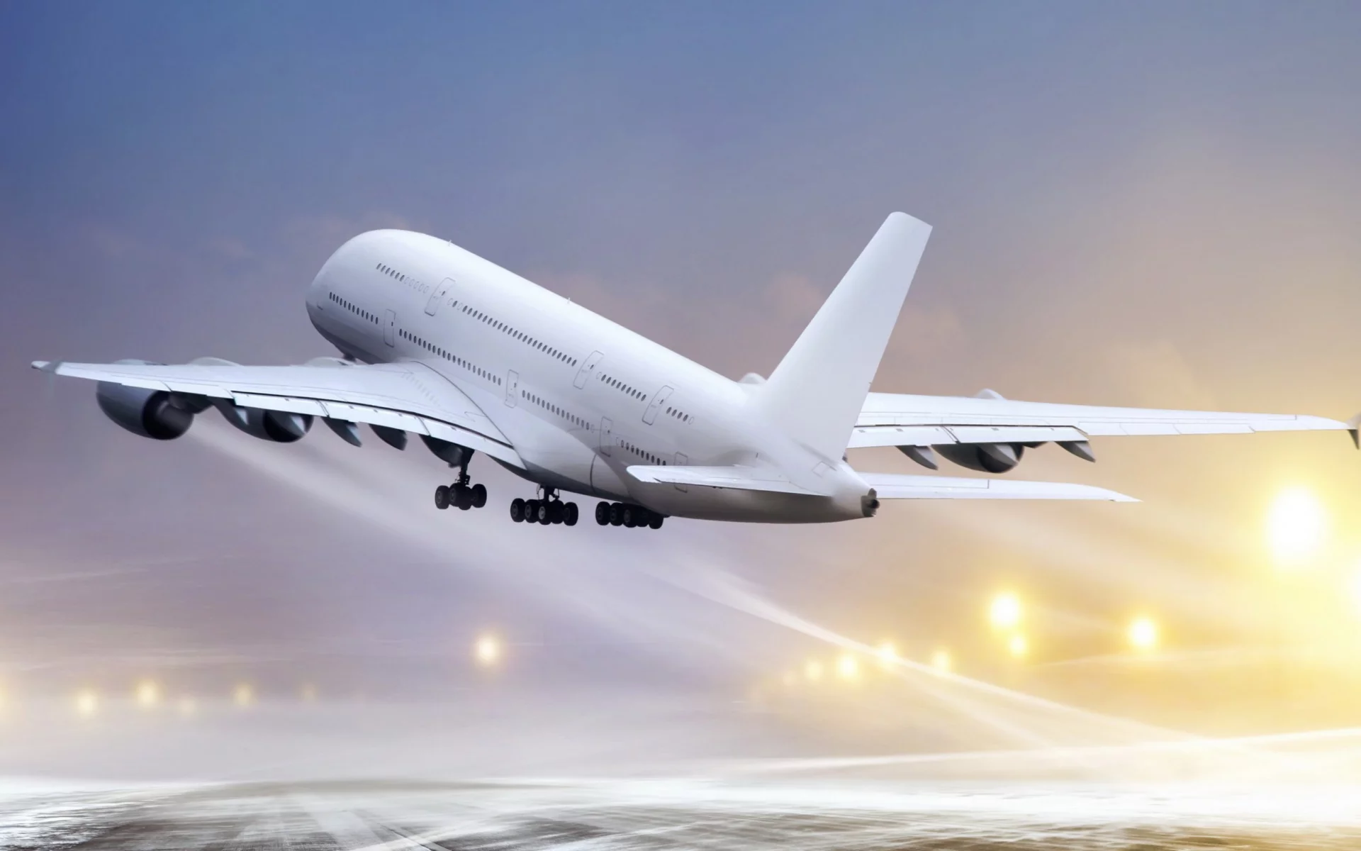 Airplane Ready for Take Off, небо, аэробус