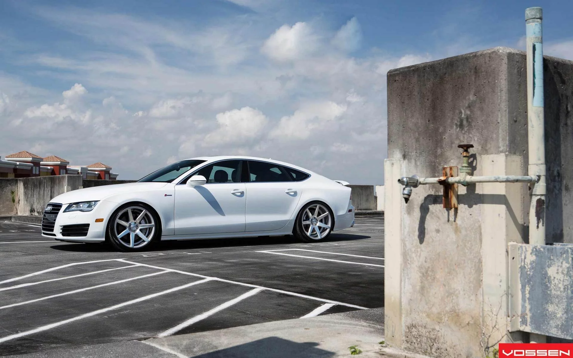 а7, белая, ауди, white, машина, tuning, a7, vossen, тюнинг, audi