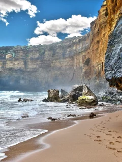 море, скалы, песок, Природа, вода, пейзаж