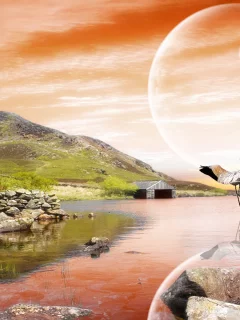 Жуоравли, небо, закат.