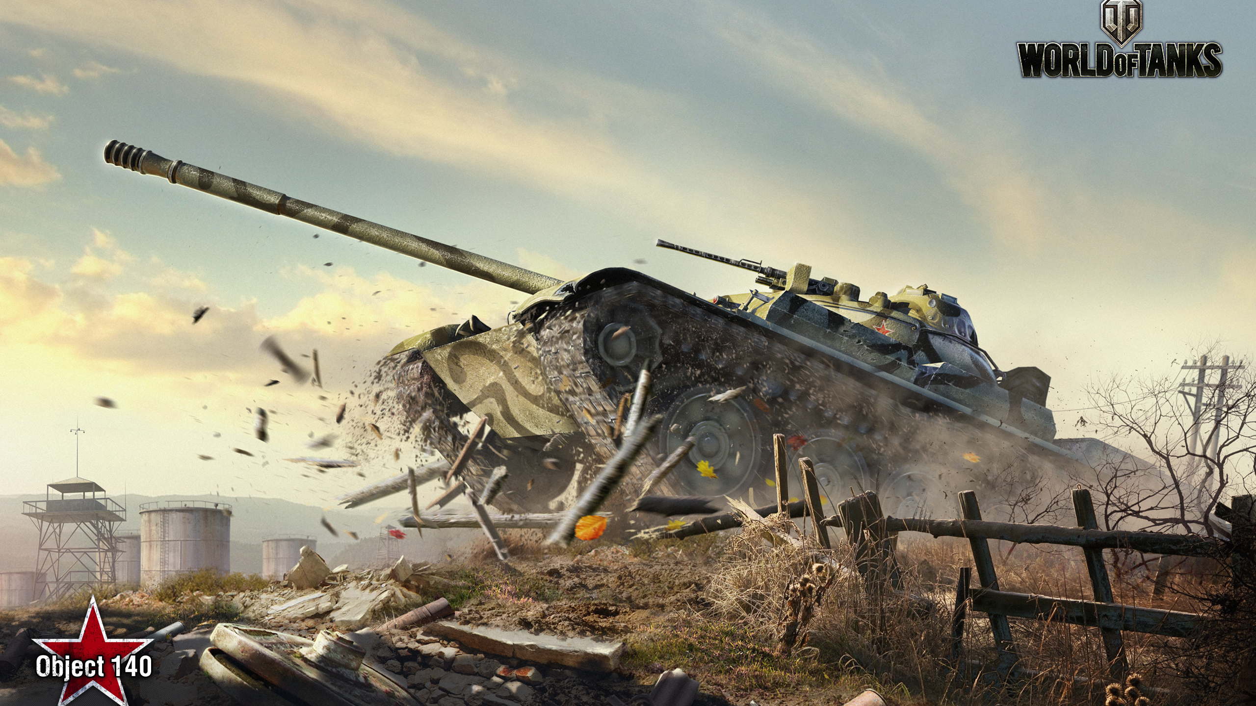 Картинка на рабочий стол wargaming net, wot, мир танков, объект 140, world  of tanks, здания 2560 x 1440