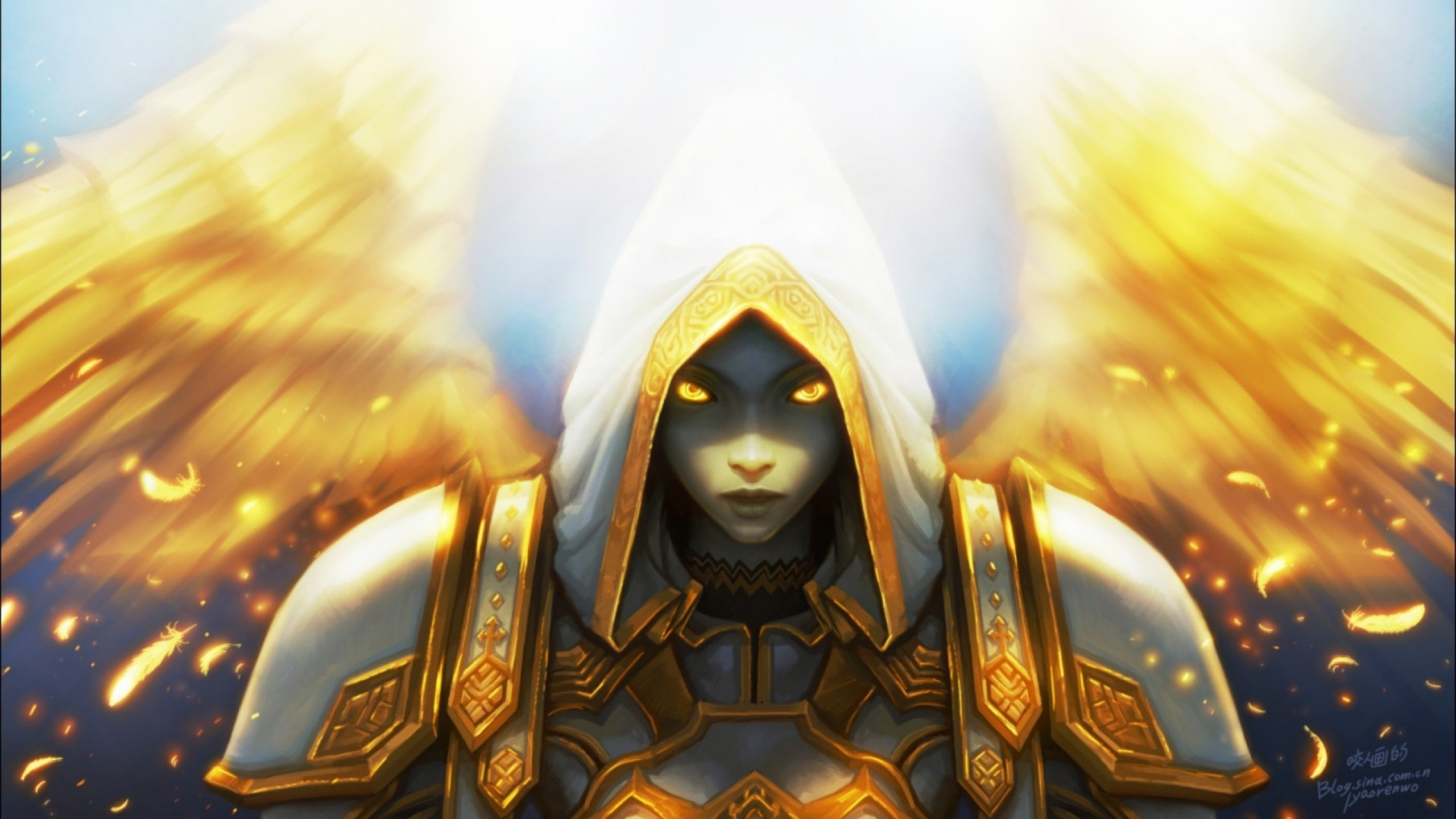 Картинка на рабочий стол world of warcraft, game, light, wow, tier 5,  healer, priest 2560 x 1440