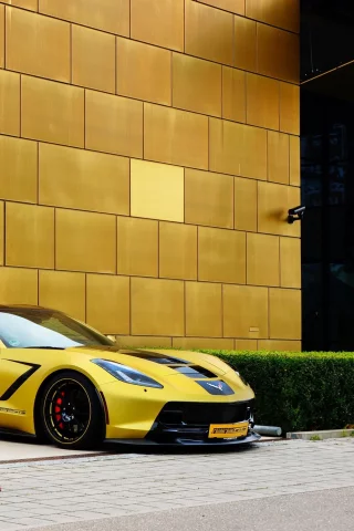 corvette, тюнинг, stingray, chevrolet, желтый (2)