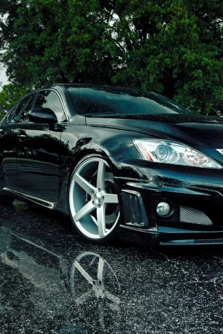 асфальт, лето, Lexus, is-f, капли, лужи, мокрый