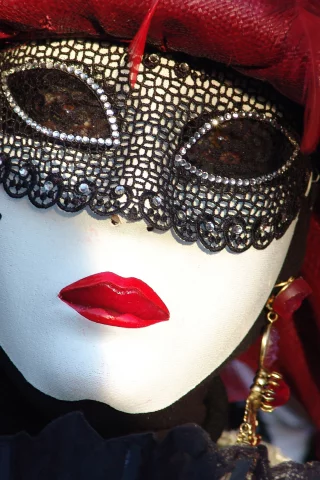 white, red, carnival, mask, fabrics