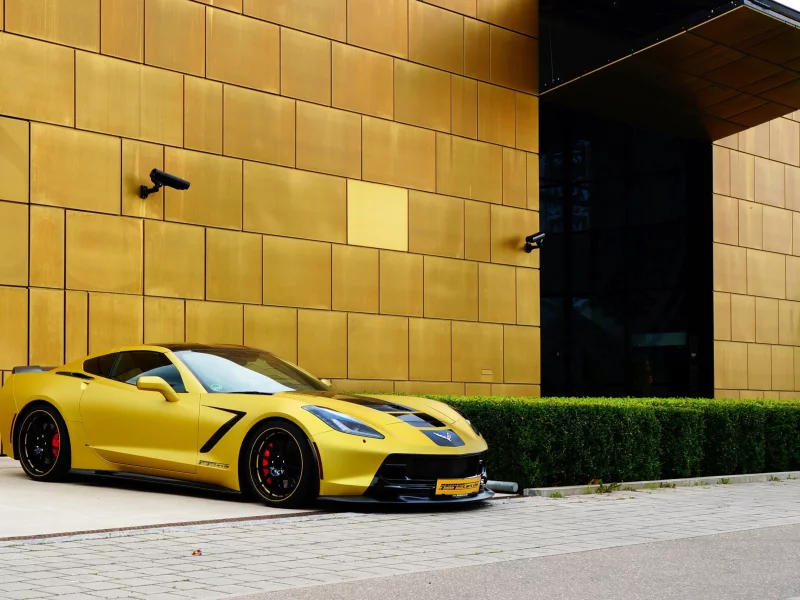 corvette, тюнинг, stingray, chevrolet, желтый (2)