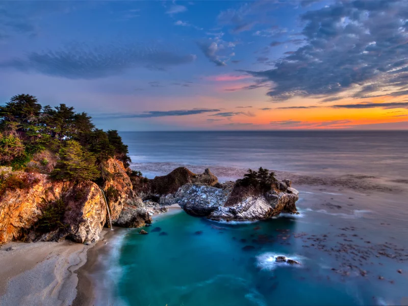 california, mcway falls, julia pfeiffer burns state park, pacific ocean, big sur 