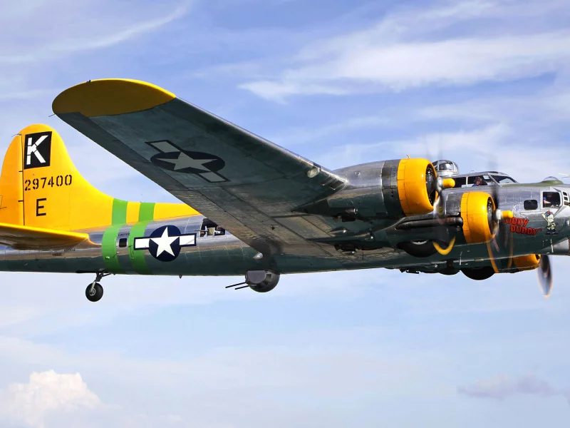 бомбардировщик, боинг, полет, b-17, самолет, небо