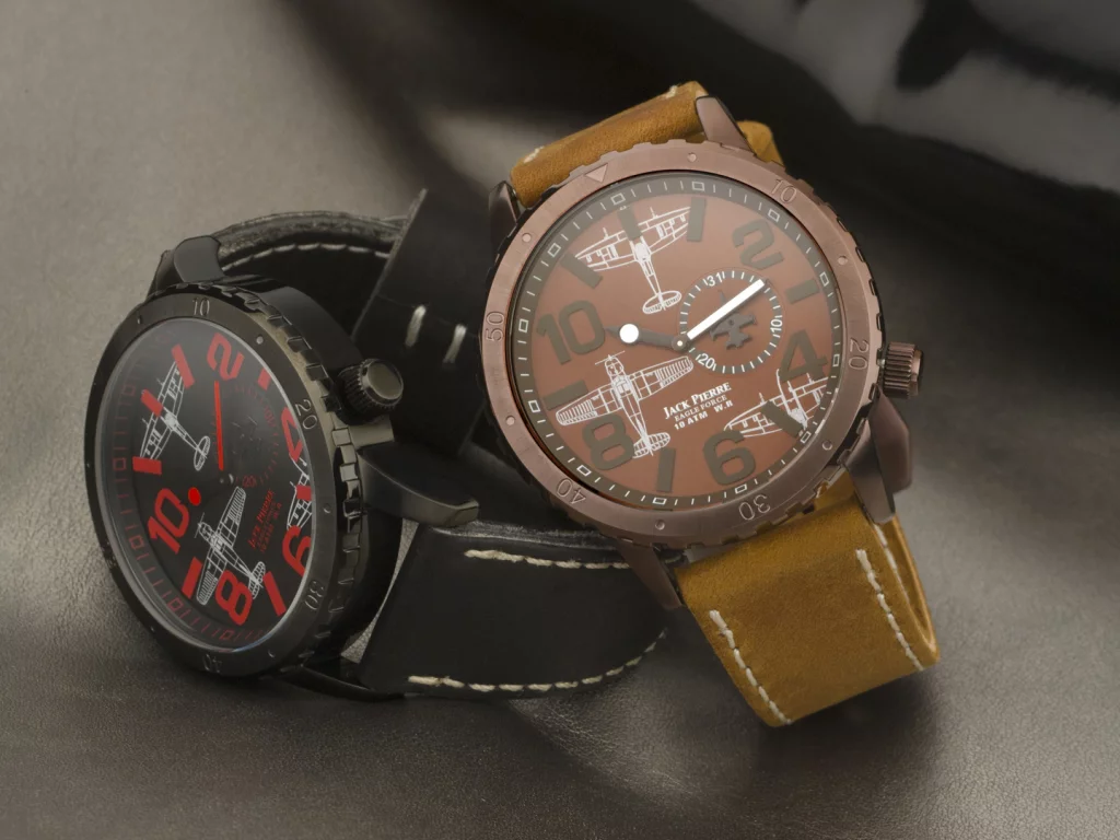 red, jack pierre, black, watch, men, brown